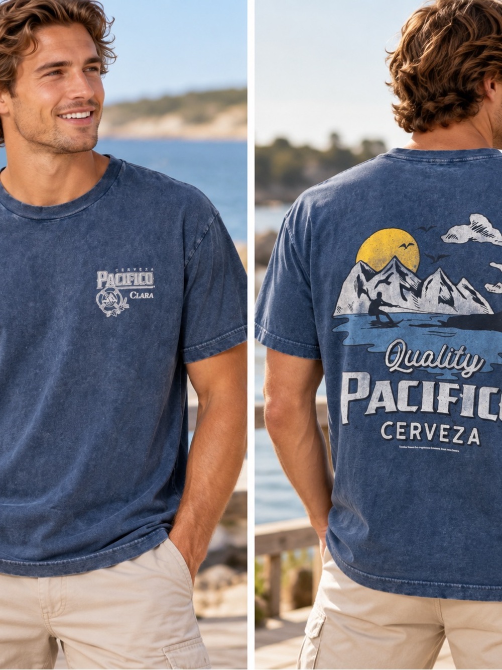 Abercrombie & Fitch Pacifico Cerveza Graphic Tee Men’s L Blue